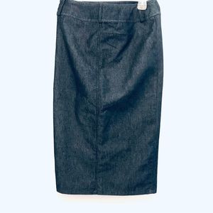 FCUK Denim Jean Pencil Skirt Stretchy Slit front Medium Dark Denim Size 4